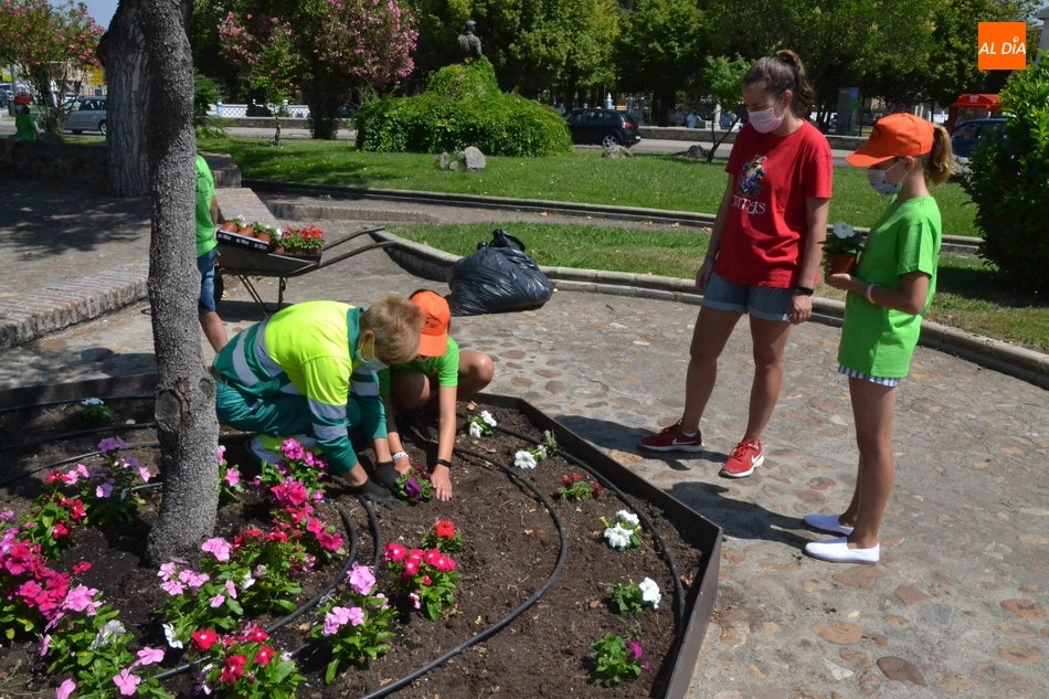 Foto 5 - Comienza el nuevo turno de Outdoor Kids plantando petunias en la Glorieta del &Aacute;rbol Gordo  