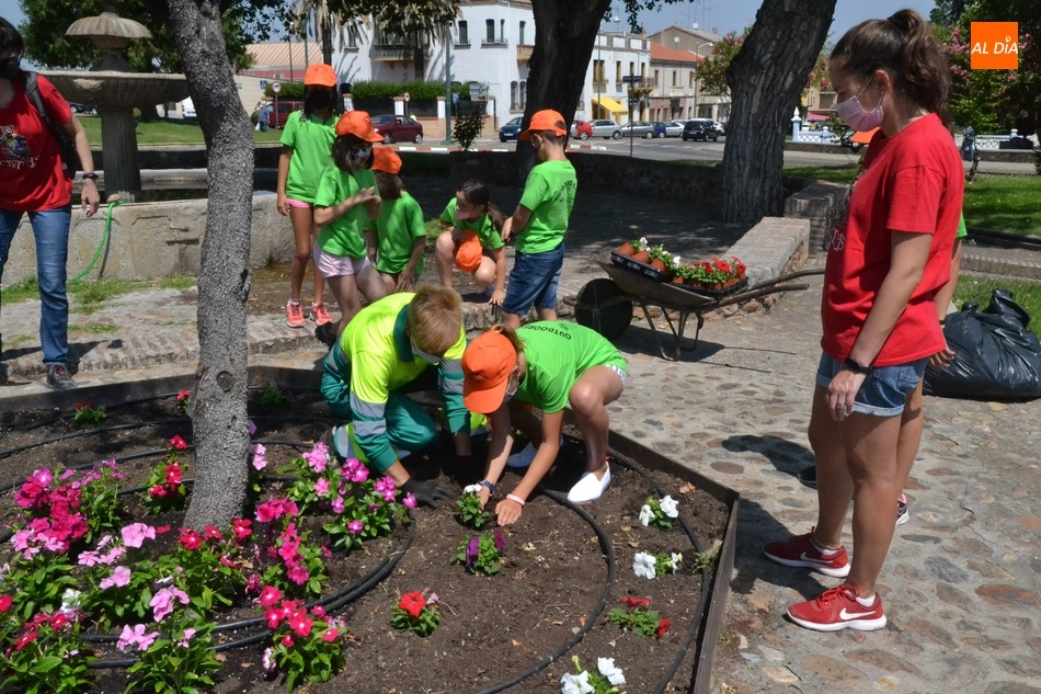 Foto 4 - Comienza el nuevo turno de Outdoor Kids plantando petunias en la Glorieta del &Aacute;rbol Gordo  