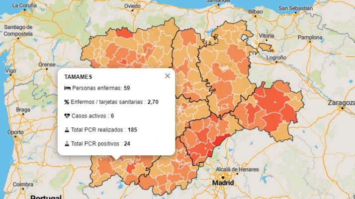 La Zona Básica de Tamames supera a la de Ciudad Rodrigo en número de casos activos  