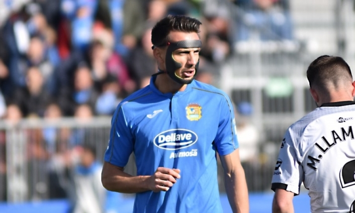 David Prieto, en un partido con el Fuenlabrada. Foto CF Fuenlabrada