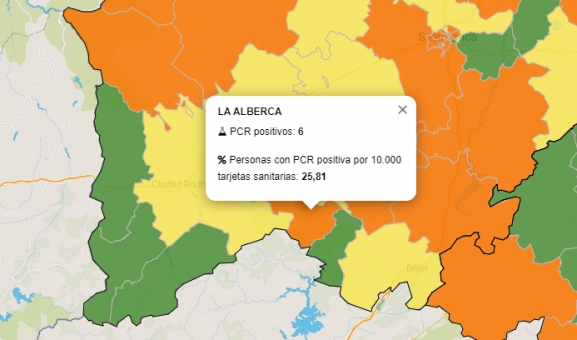 La Zona de La Alberca suma otro positivo y se dispara su porcentaje de PCR positivas  
