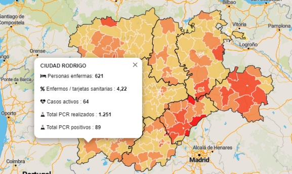 Las estadísticas reflejan un positivo más por PCR en la Zona Básica de Ciudad Rodrigo  