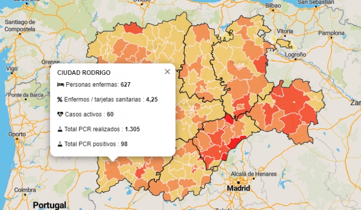 Las zonas de Ciudad Rodrigo y La Fuente de San Esteban suman 1 positivo más por PCR  