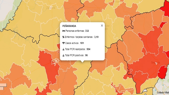 La zona básica de Peñaranda supera la barrera de los cien casos positivos de Covid