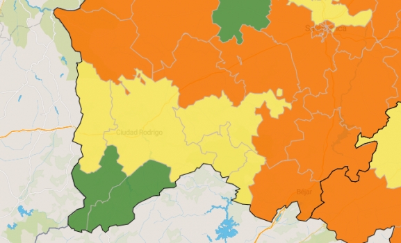 Las zonas básicas de Ciudad Rodrigo y Fuentes de Oñoro salen del ‘naranja’  