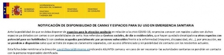 Aldea del Obispo y Saelices ofrecen espacios para su uso en caso de emergencia sanitaria  