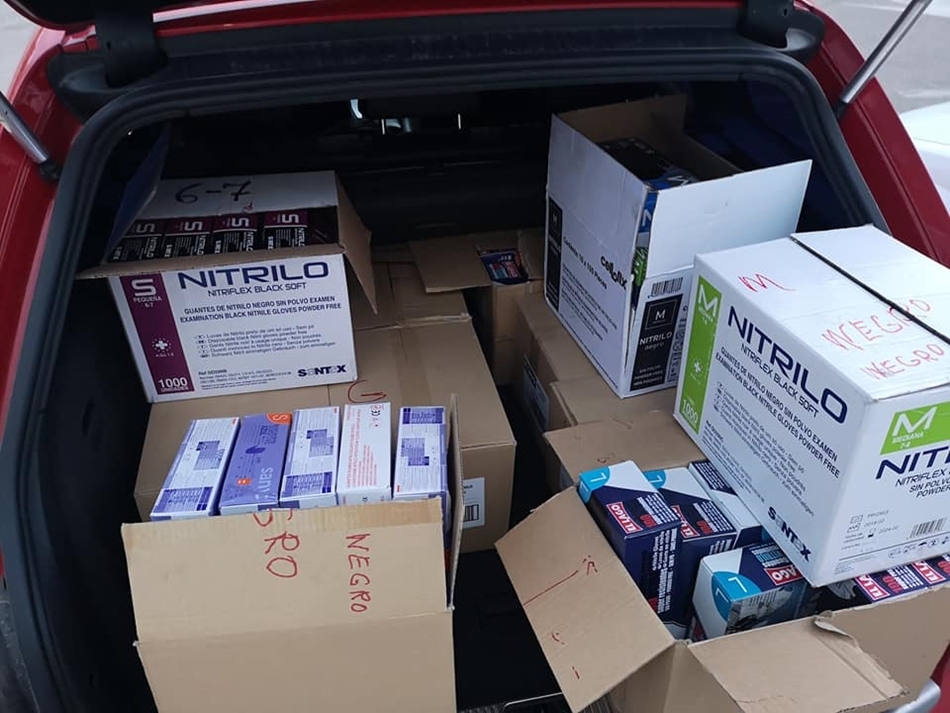 Imagen de las cajas donadas. / Ayuntamiento de Villoria