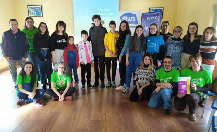Jóvenes que estaban en estos momentos en la provincia junto a las familias anfitrionas