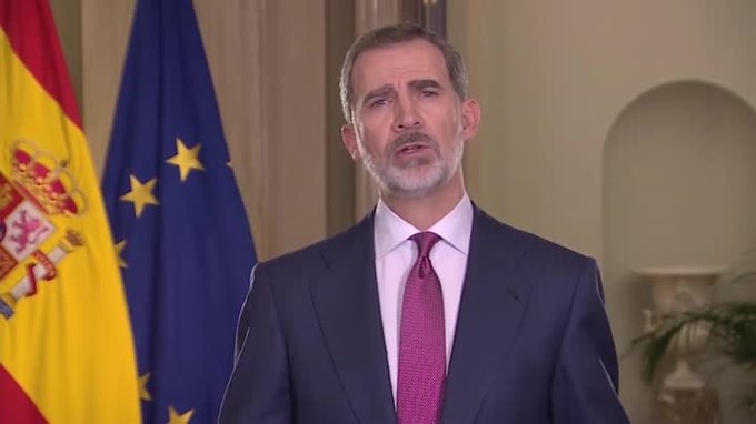 Felipe VI, durante su discurso