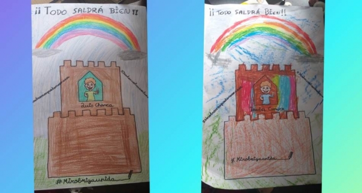 Los más peques del Ciudad Rodrigo CF animan con sus dibujos la lucha contra el coronavirus  