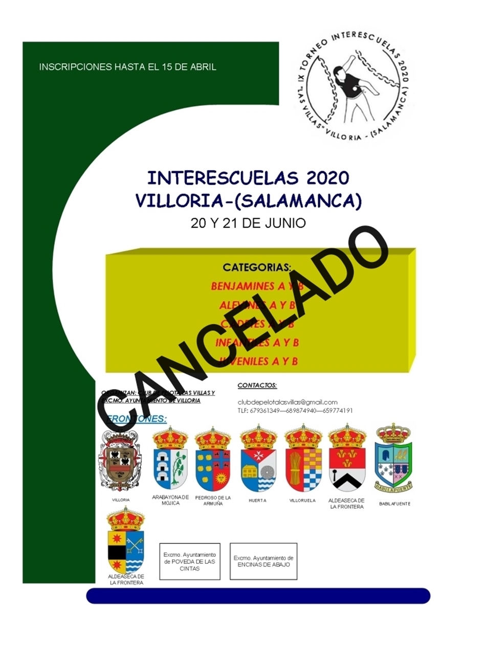 Cartel del torneo interescuelas cancelado