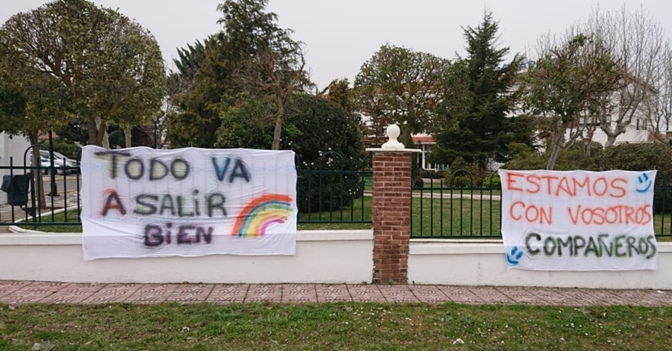 La residencia de mayores Arapiles, con los mensajes esperanzadores escritos por los residentes