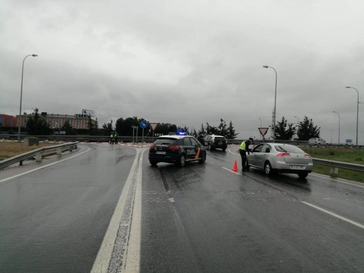 Uno de los controles en la carretera de Béjar, junto al Zurguén