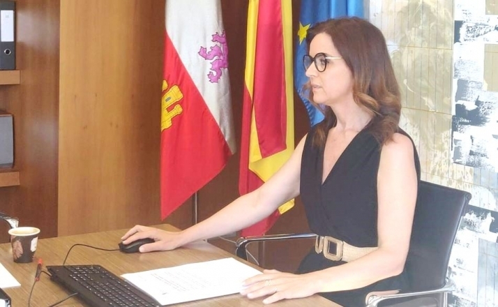 La consejera de Empleo e Industria, Ana Carlota Amigo, en su reunión este viernes con el presidente de HOSTURCyL, Fernando de la Varga