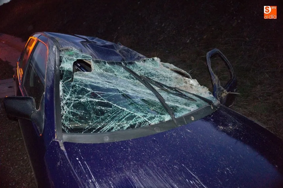 Foto 3 - Una salida de v&iacute;a en la A-66 se salda con una mujer herida leve