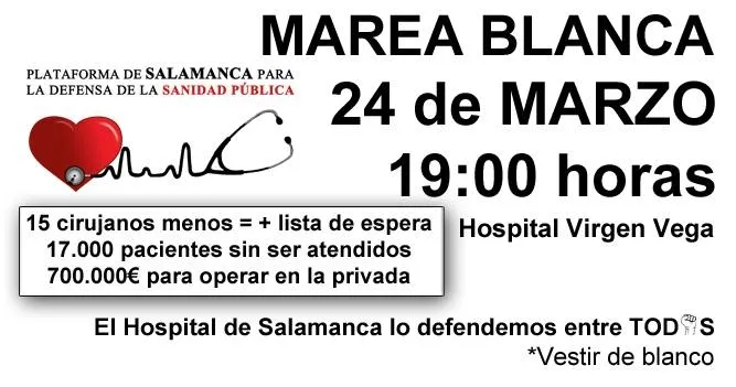 ProSalud fleta autobuses a la gran Marea Blanca del próximo sábado en Salamanca  