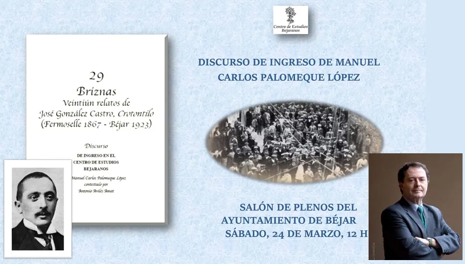 Manuel Carlos Palomeque ingresa en el CEB con un discurso sobre José González Castro  