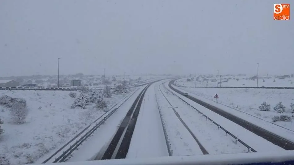 Estado de las carreteras en las nevadas de año nuevo en Salamanca.