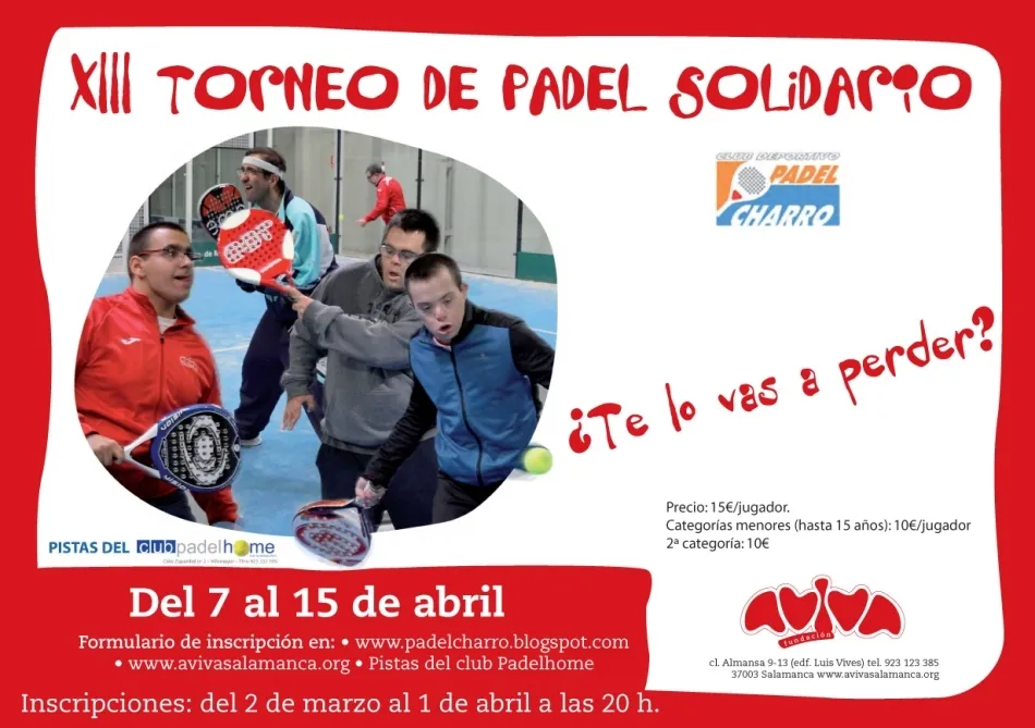 Foto 2 - La Fundaci&oacute;n Aviva prepara su XIII torneo de p&aacute;del solidario, del 7 y 15 de abril