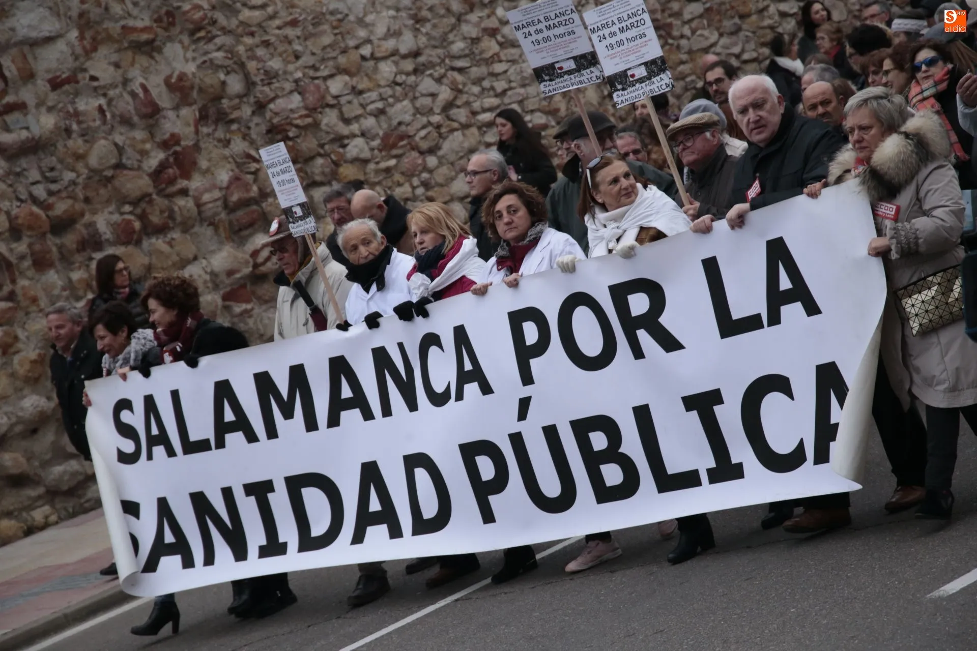 Momento de la manifestación en la 6º jornada de la Marea Blanca / Foto: Alejandro López