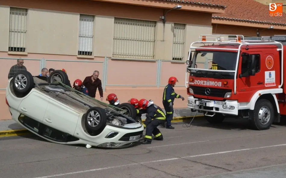 En el aparatoso vuelco resultó herida una mujer