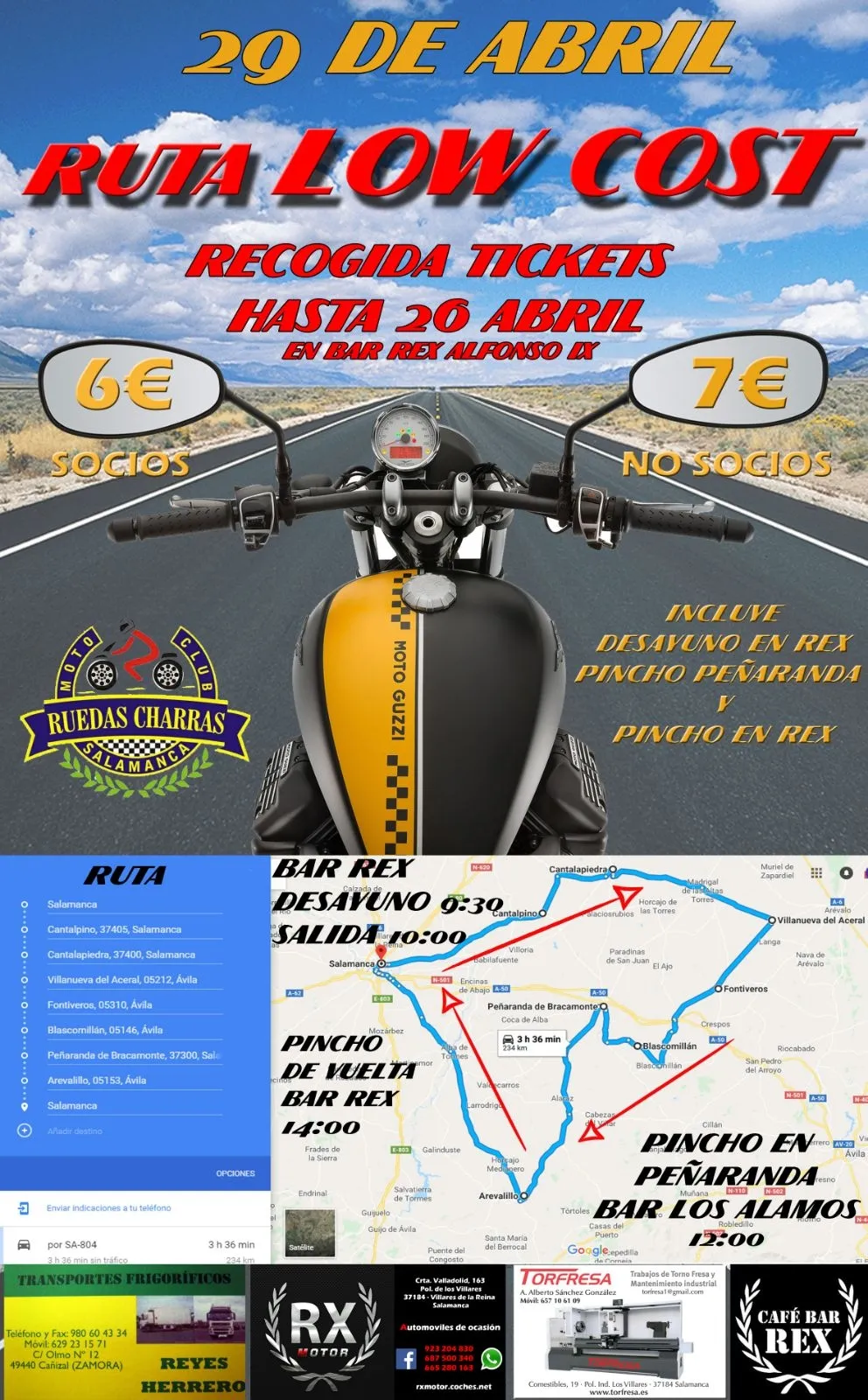 Foto 2 - Ruedas Charras organiza la &lsquo;Ruta Low Cost &lsquo;para el domingo 29 de abril