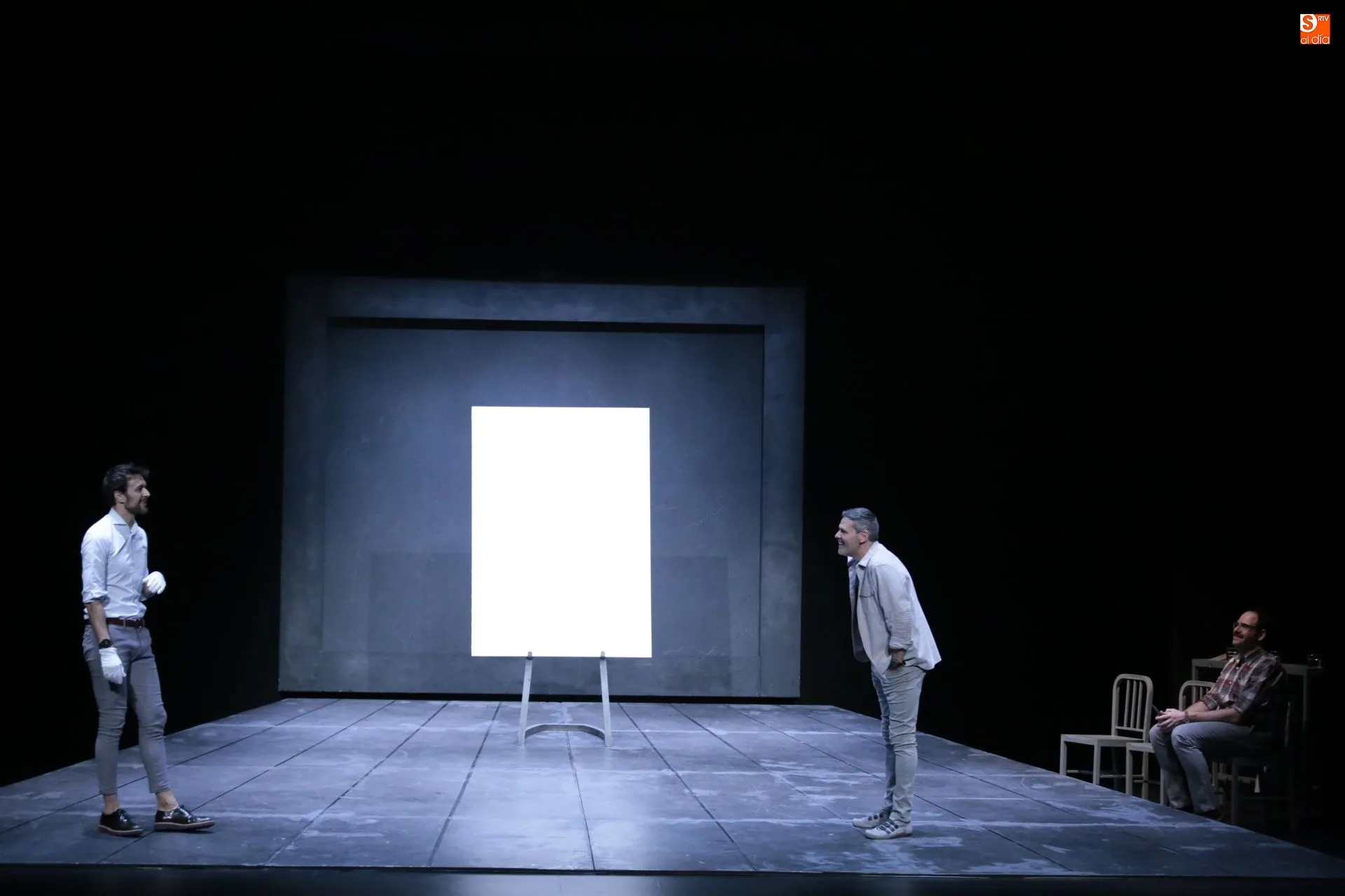 El trio de actores que conforman Arte, en el Teatro Liceo / Foto: Alejandro López