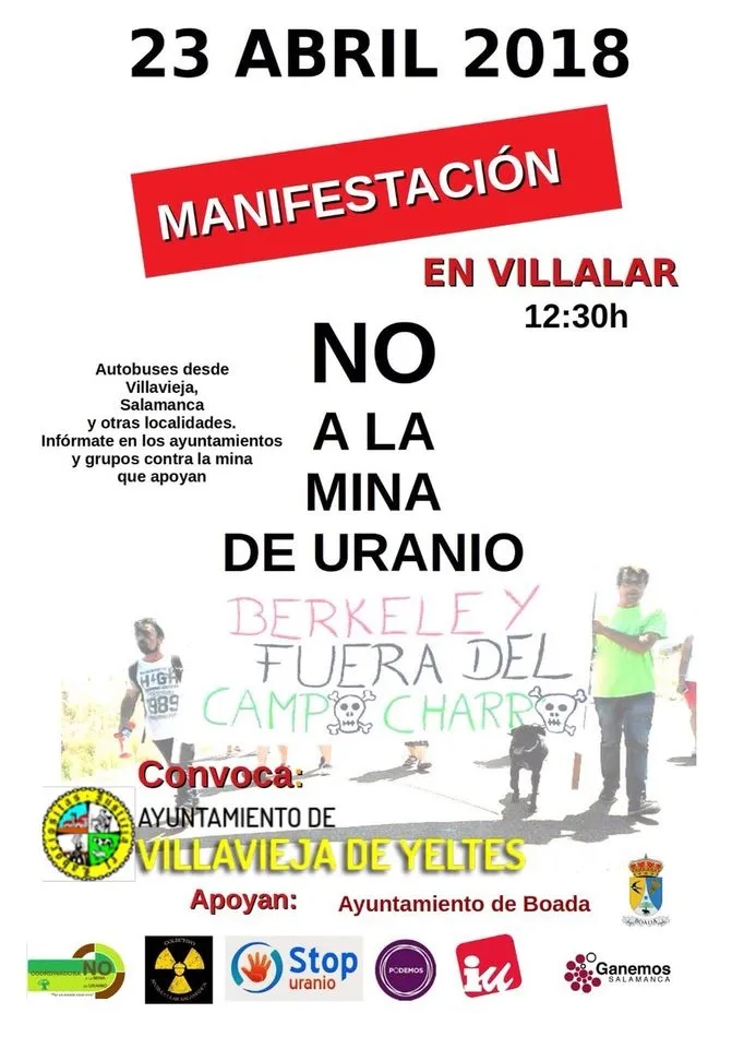 Foto 2 - Villavieja de Yeltes suma apoyos a la manifestaci&oacute;n contra la mina de uranio del 23 de abril en...