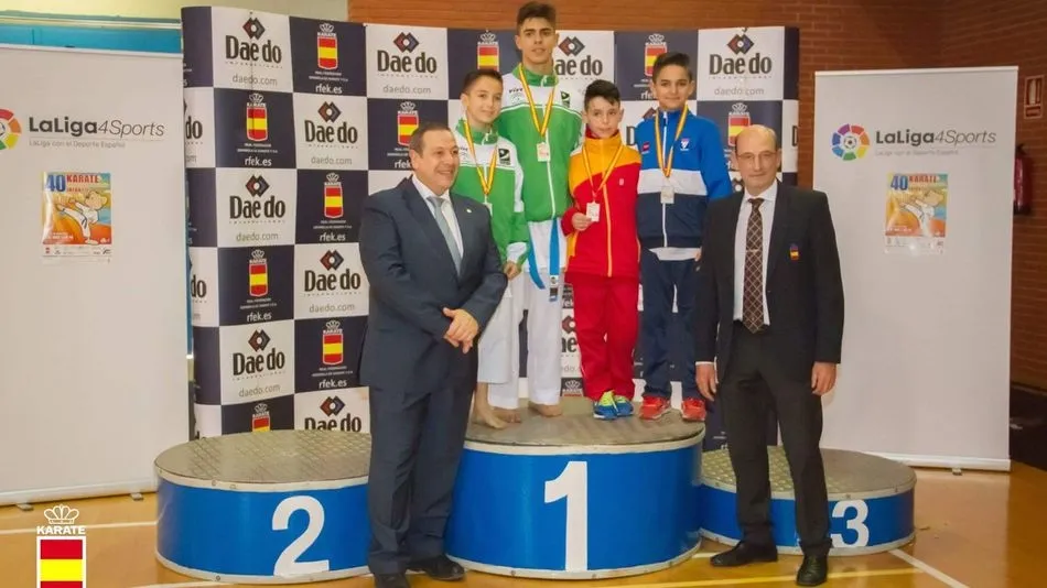 Nicolás Rodríguez, en el podio del Campeonato.