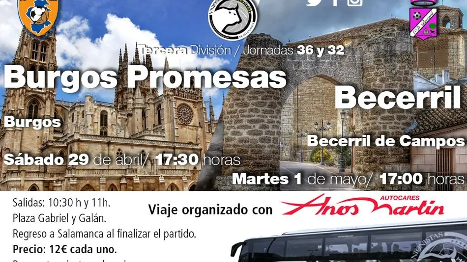 Cartel anunciador de los viajes.