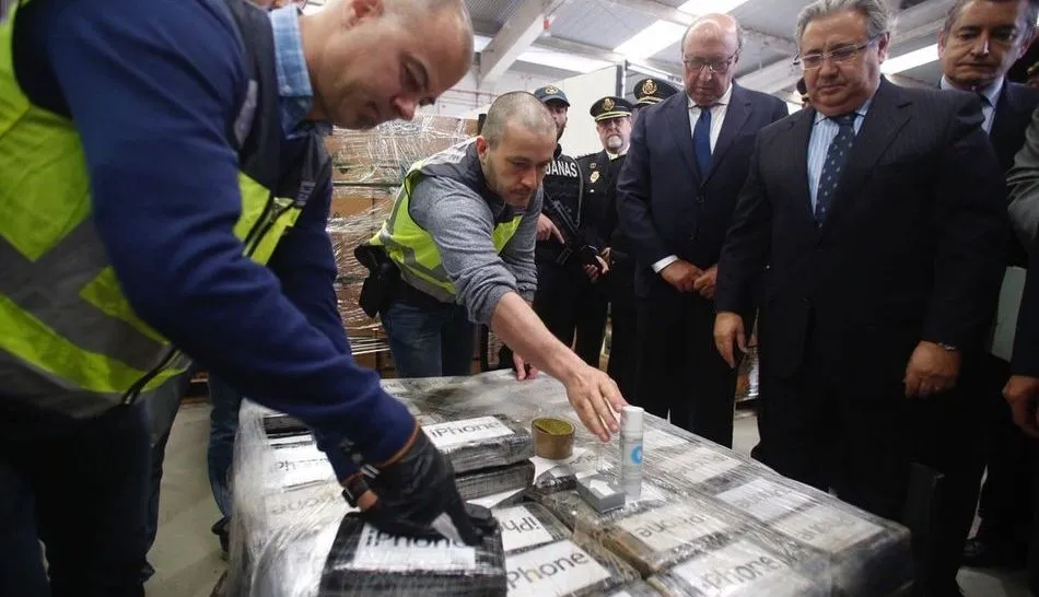 La droga llegó en un contenedor de plátanos desde Colombia