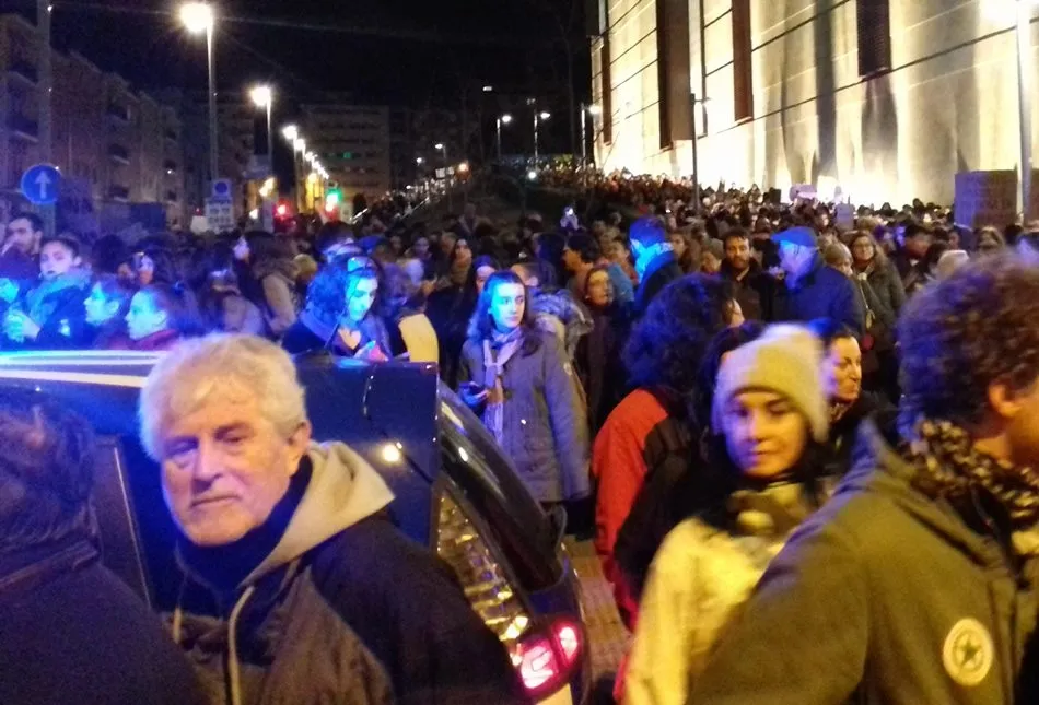 Quintín García, en la manifestación de Salamanca durante la huelga feminista del 8 de marzo
