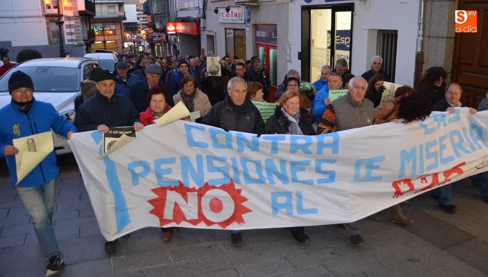 Manifestación a favor de las pensiones dignas en Béjar
