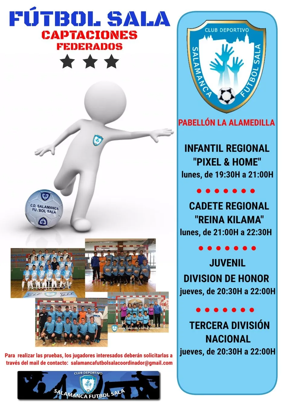 Foto 2 - Comienza las pruebas de captaci&oacute;n para los equipos del Club Deportivo Salamanca F&uacute;tbol Sala  