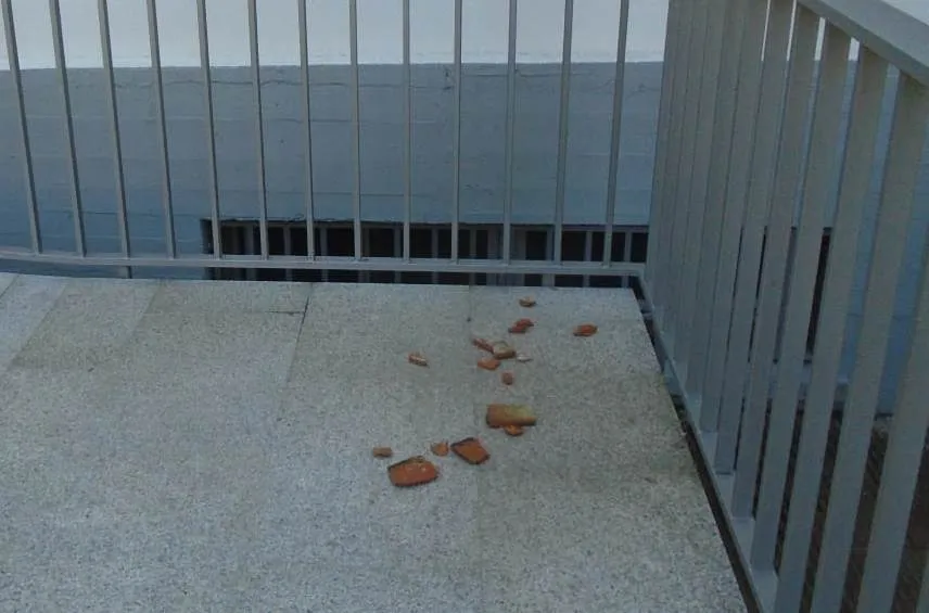 Caen varias tejas de la cubierta del edificio de la Seguridad Social  