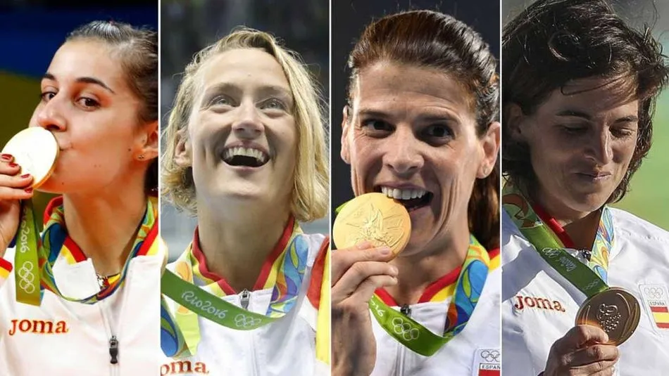 Montaje con cuatro medallistas olímpicas.