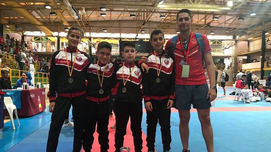 Israel Aceituno, Javier Herrero, Paula del Toro y Nicolás Rodríguez en el Campeonato de España de clubes