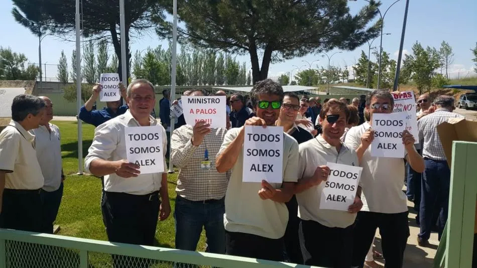 Concentración de trabajadores de la cárcel de Topas