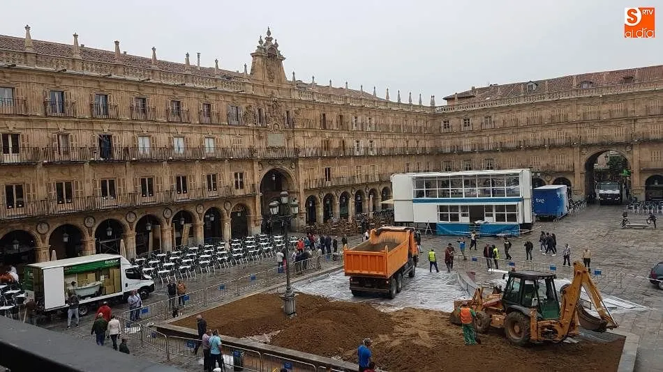Trabajos de la productora de la próxima película de Amenábar en la Plaza Mayor