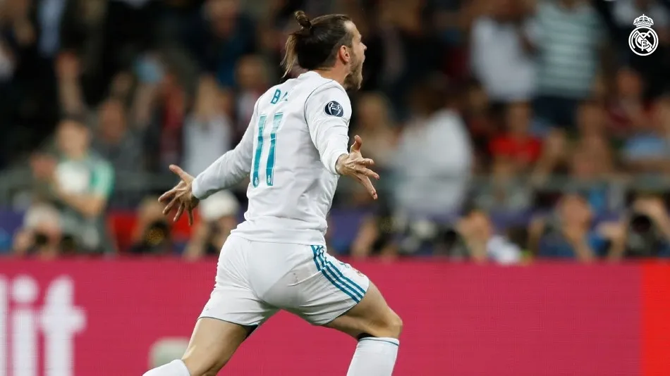 Bale celebra el segundo gol del conjunto blanco. Foto: Real Madrid TW