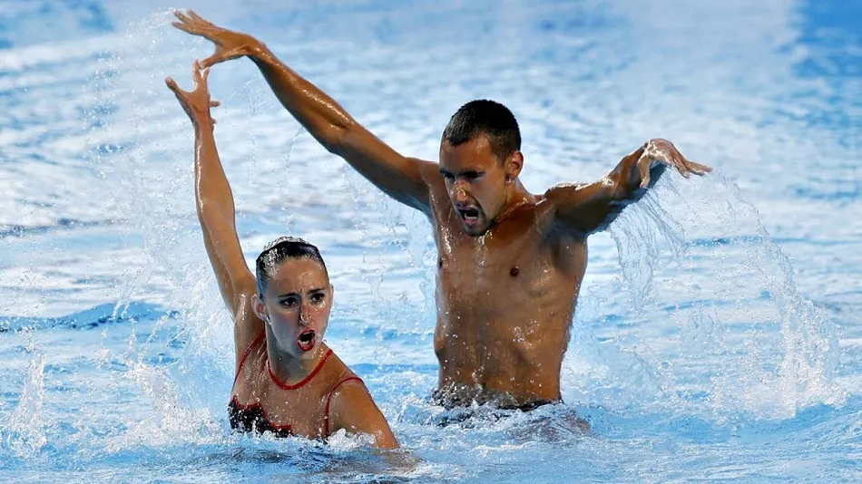 Los nadadores de sincronizada Berta Ferreras y Pau Ribes.