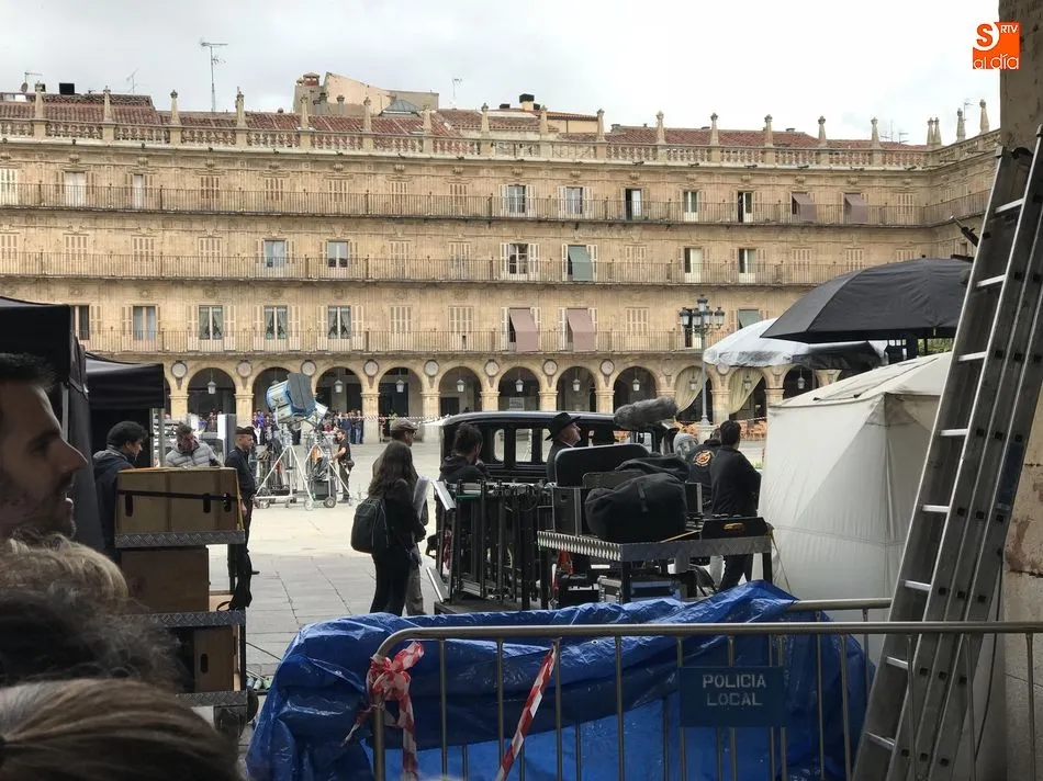 Foto 5 - Cortes del tr&aacute;nsito peatonal en la Plaza Mayor por el rodaje de Amen&aacute;bar