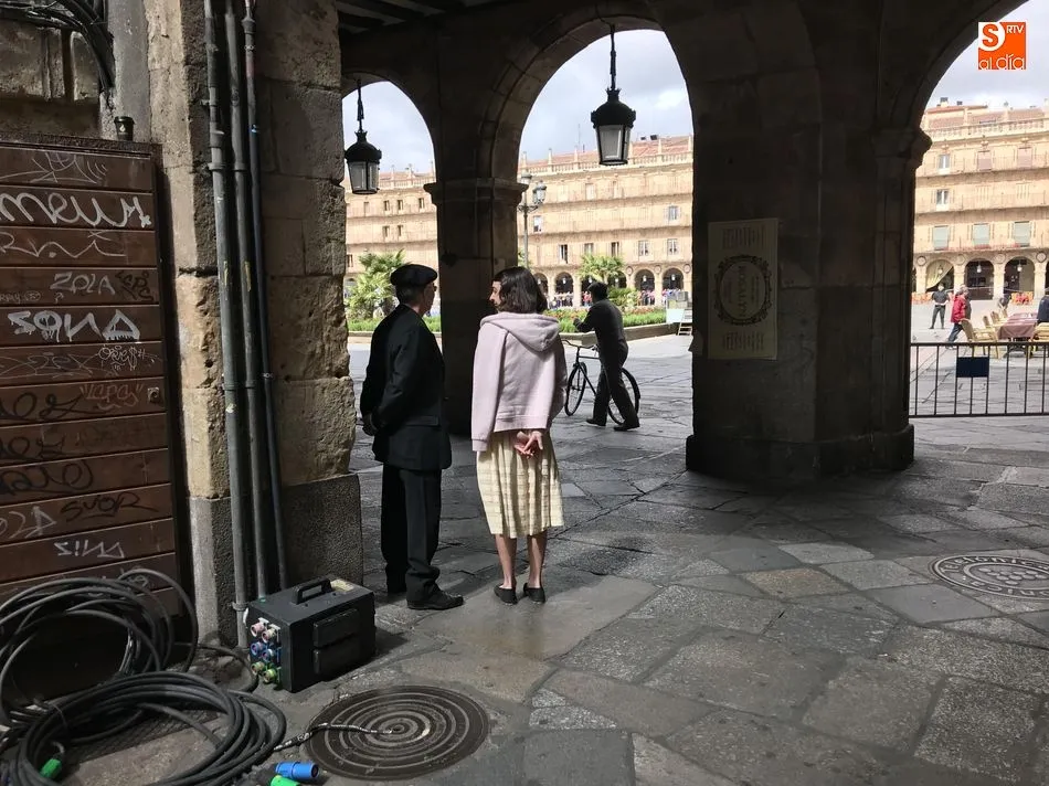 Foto 4 - Cortes del tr&aacute;nsito peatonal en la Plaza Mayor por el rodaje de Amen&aacute;bar