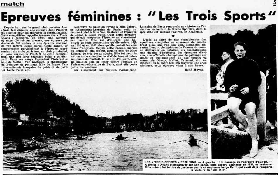 Competición femennina de Les Trois Sports en 1935
