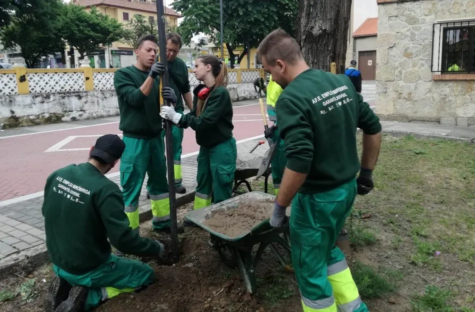 Foto 7 - Los alumnos de &lsquo;Emplea Mir&oacute;briga&rsquo; crean desde cero una nueva zona ajardinada  