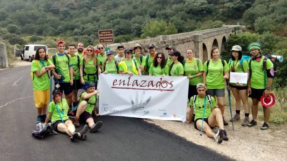 Miembros de Enlazadas en un momento de la ruta.