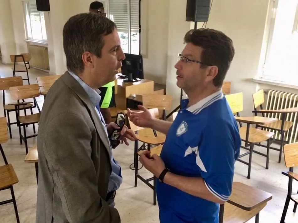 Foto 2 - Enrique S&aacute;nchez Guijo y Tom&aacute;s de Dios visitan a los j&oacute;venes del Campus de Verano del F.S....