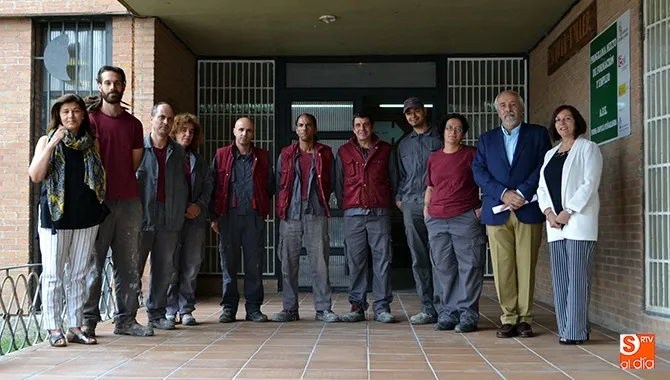 El Gerente provincial del ECyL Pedro Grijalba vistaba este jueves a los ocho integrantes del Programa Formaemplea Peñaranda