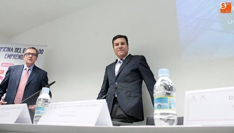 El consejero de Empleo, Carlos Fernández Carriedo, en una de sus visitas a Salamanca