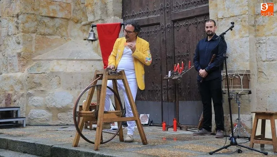 Gabriel Calvo en un pase anterior de este montaje, también en la plaza de San Benito
